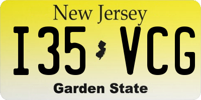 NJ license plate I35VCG