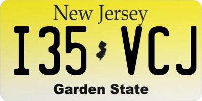 NJ license plate I35VCJ