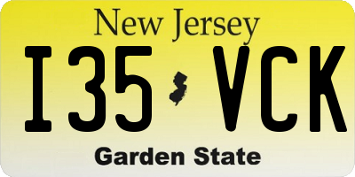 NJ license plate I35VCK