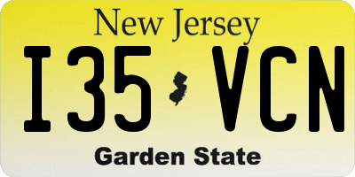 NJ license plate I35VCN