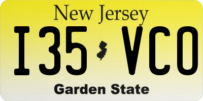 NJ license plate I35VCO