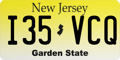 NJ license plate I35VCQ