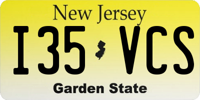 NJ license plate I35VCS