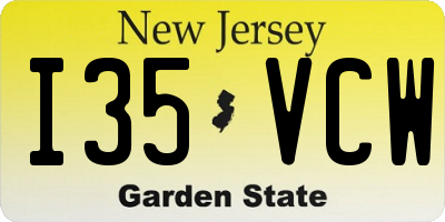 NJ license plate I35VCW