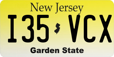 NJ license plate I35VCX