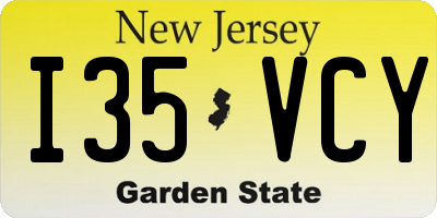 NJ license plate I35VCY