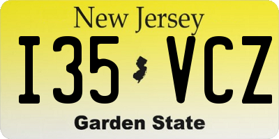 NJ license plate I35VCZ