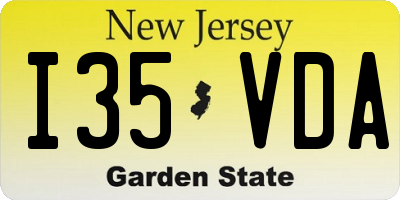 NJ license plate I35VDA