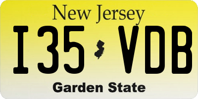 NJ license plate I35VDB