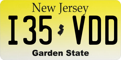 NJ license plate I35VDD