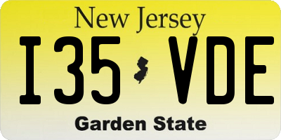 NJ license plate I35VDE