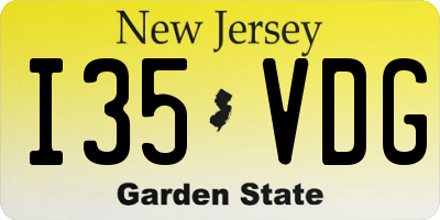 NJ license plate I35VDG