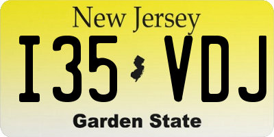 NJ license plate I35VDJ