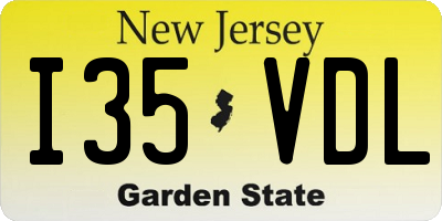 NJ license plate I35VDL