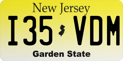NJ license plate I35VDM