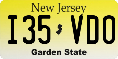 NJ license plate I35VDO