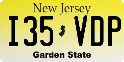 NJ license plate I35VDP