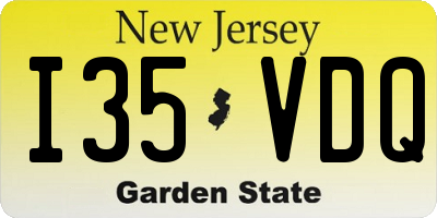 NJ license plate I35VDQ