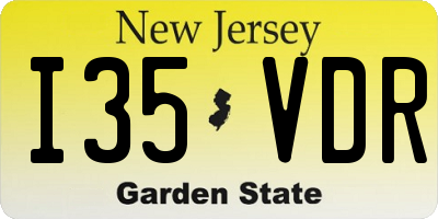 NJ license plate I35VDR