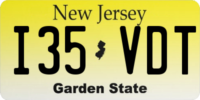 NJ license plate I35VDT