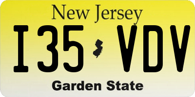 NJ license plate I35VDV