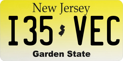NJ license plate I35VEC