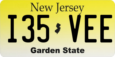 NJ license plate I35VEE