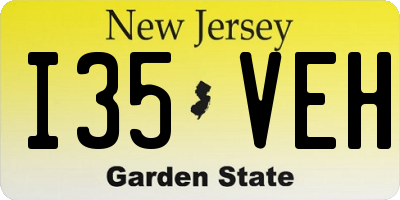 NJ license plate I35VEH