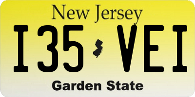 NJ license plate I35VEI