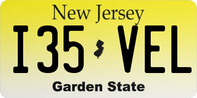 NJ license plate I35VEL