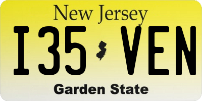 NJ license plate I35VEN