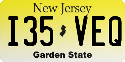 NJ license plate I35VEQ