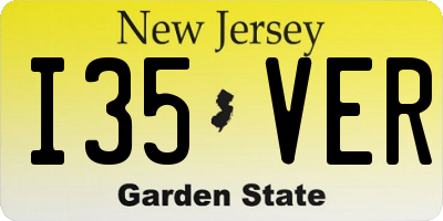 NJ license plate I35VER