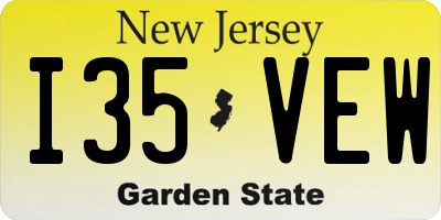 NJ license plate I35VEW
