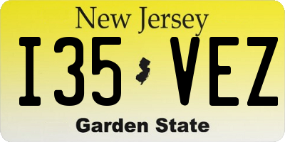NJ license plate I35VEZ