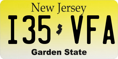 NJ license plate I35VFA