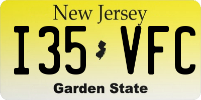NJ license plate I35VFC