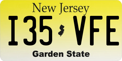 NJ license plate I35VFE