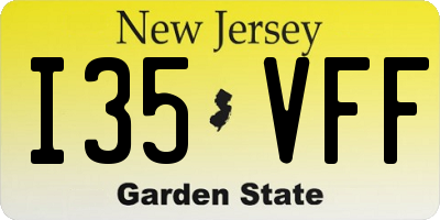 NJ license plate I35VFF