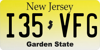 NJ license plate I35VFG