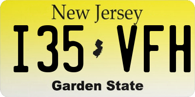 NJ license plate I35VFH