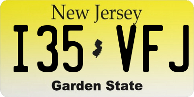 NJ license plate I35VFJ