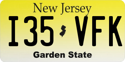 NJ license plate I35VFK