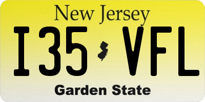 NJ license plate I35VFL