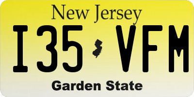 NJ license plate I35VFM