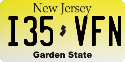 NJ license plate I35VFN