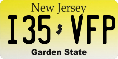 NJ license plate I35VFP