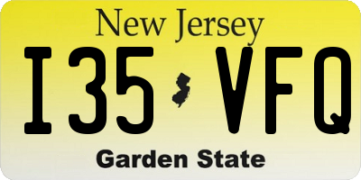 NJ license plate I35VFQ