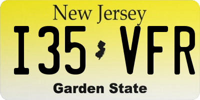 NJ license plate I35VFR