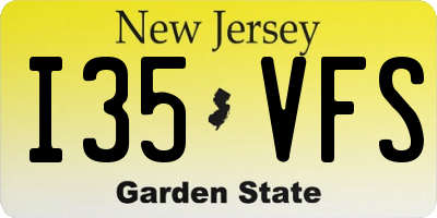 NJ license plate I35VFS